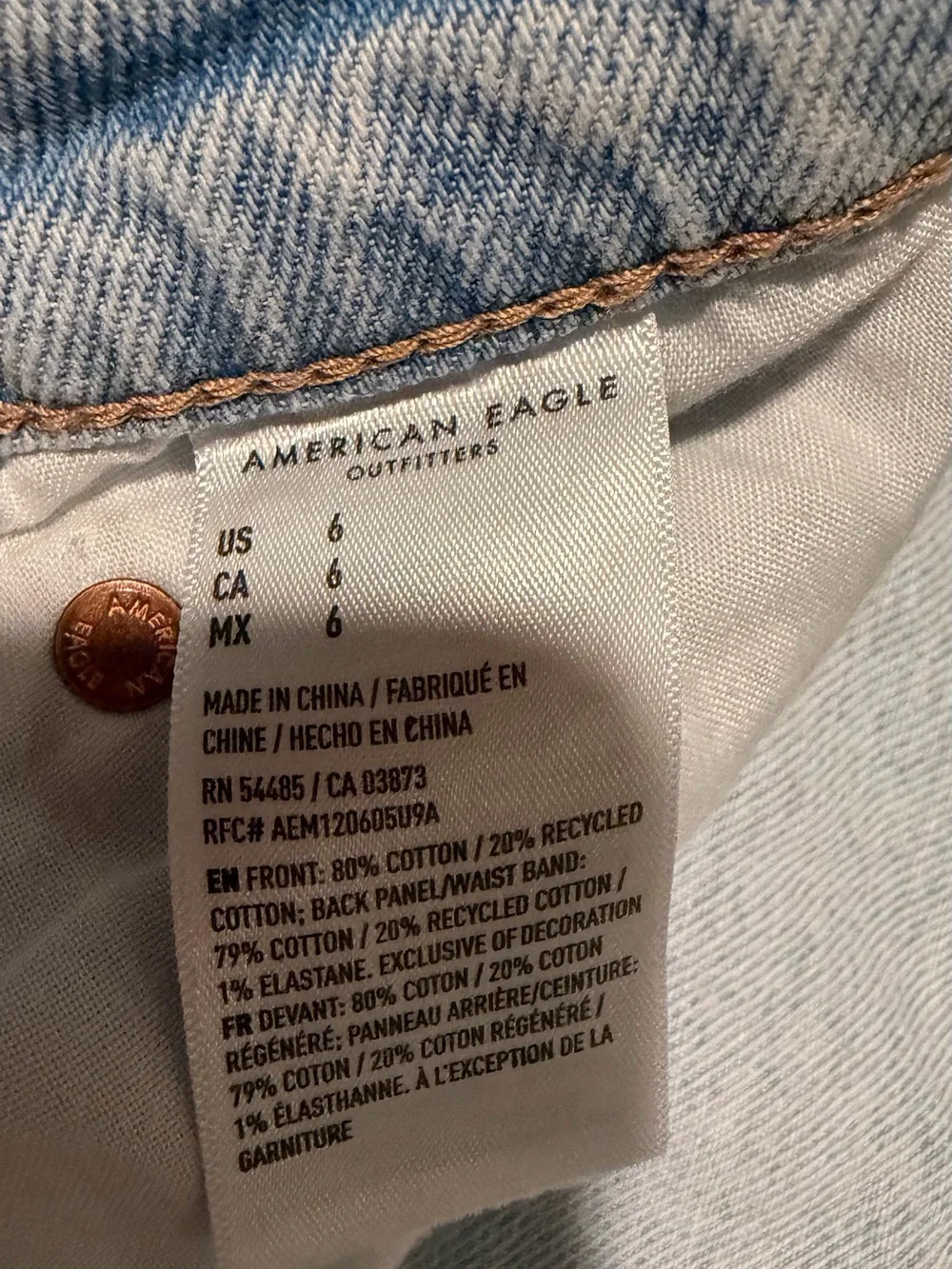 American Eagle Outfitters Light Blue Distressed High-Rise Denim Shorts